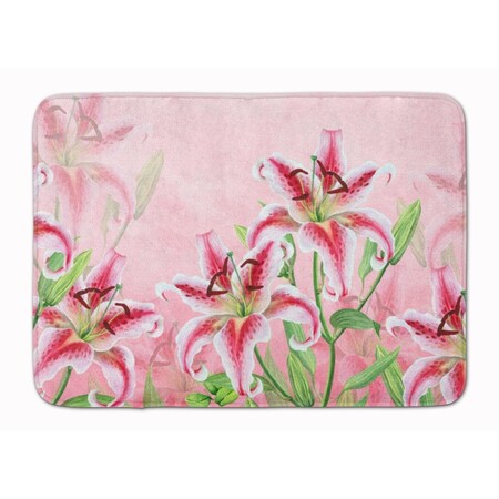 Carolines Treasures Pink Lillies Machine Washable Memory Foam Mat BB7446RUG